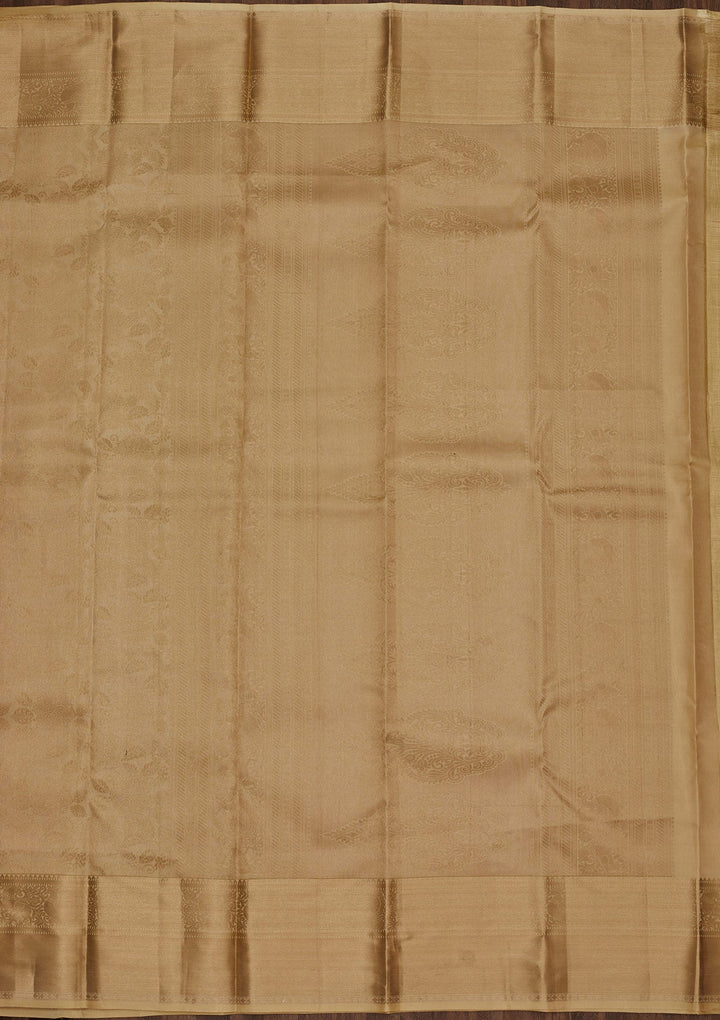 Beige Zariwork Pure Silk Saree-Koskii