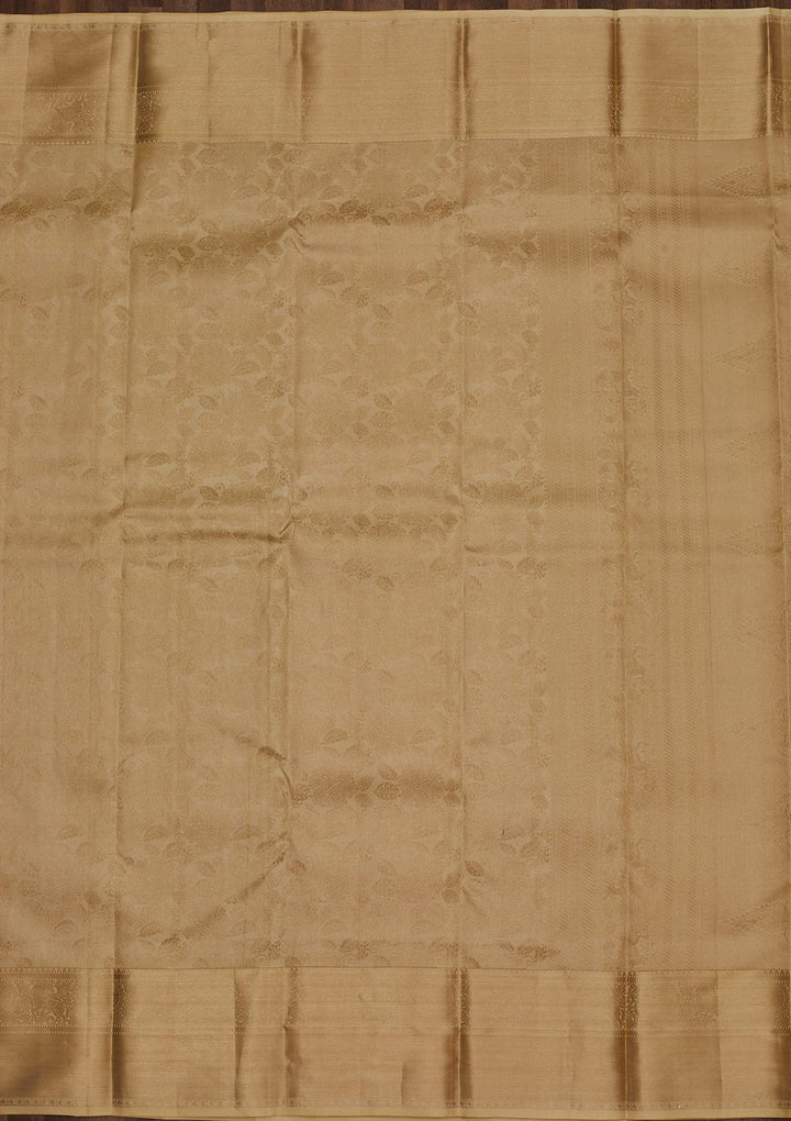 Beige Zariwork Pure Silk Saree-Koskii