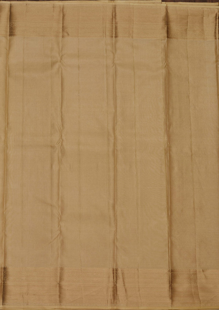 Beige Zariwork Pure Silk Saree-Koskii