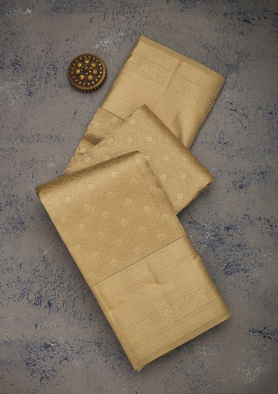 Beige Zariwork Pure Silk Saree-Koskii