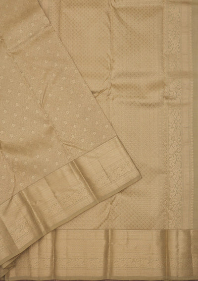 Beige Zariwork Pure Silk Saree