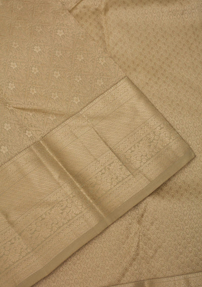 Beige Zariwork Pure Silk Saree