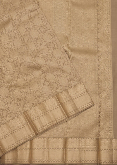 Beige Zariwork Pure Silk Saree