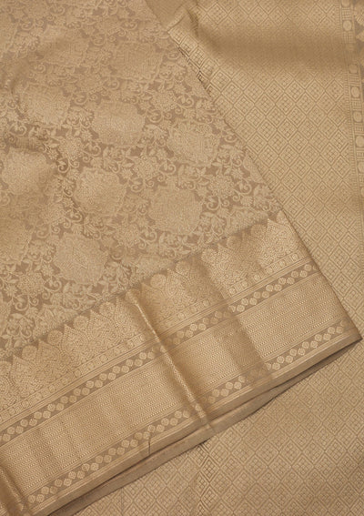 Beige Zariwork Pure Silk Saree