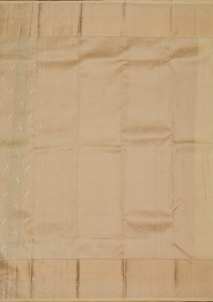 Beige Zariwork Pure Silk Saree-Koskii
