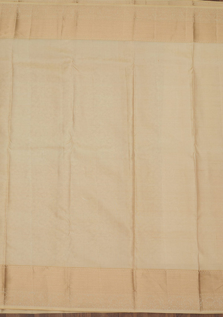 Beige Zariwork Pure Silk Saree-Koskii