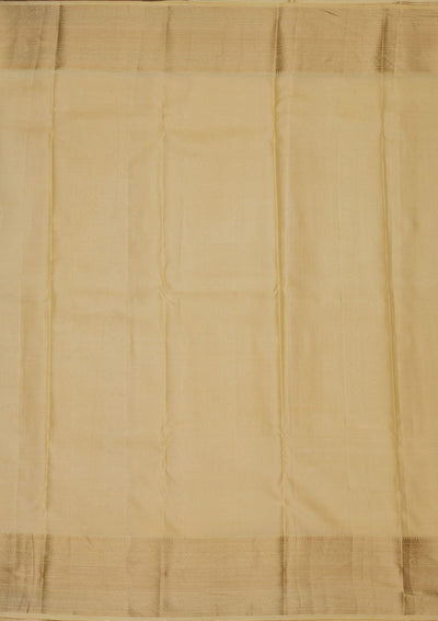 Beige Zariwork Pure Silk Saree-Koskii