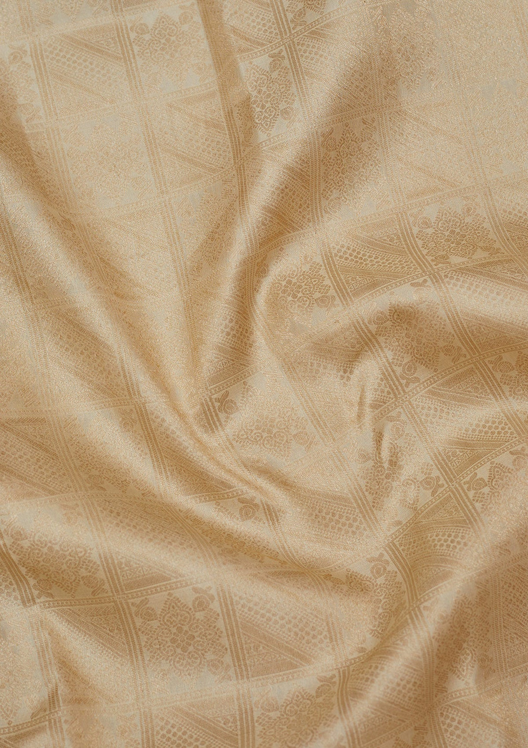 Beige Zariwork Pure Silk Saree-Koskii