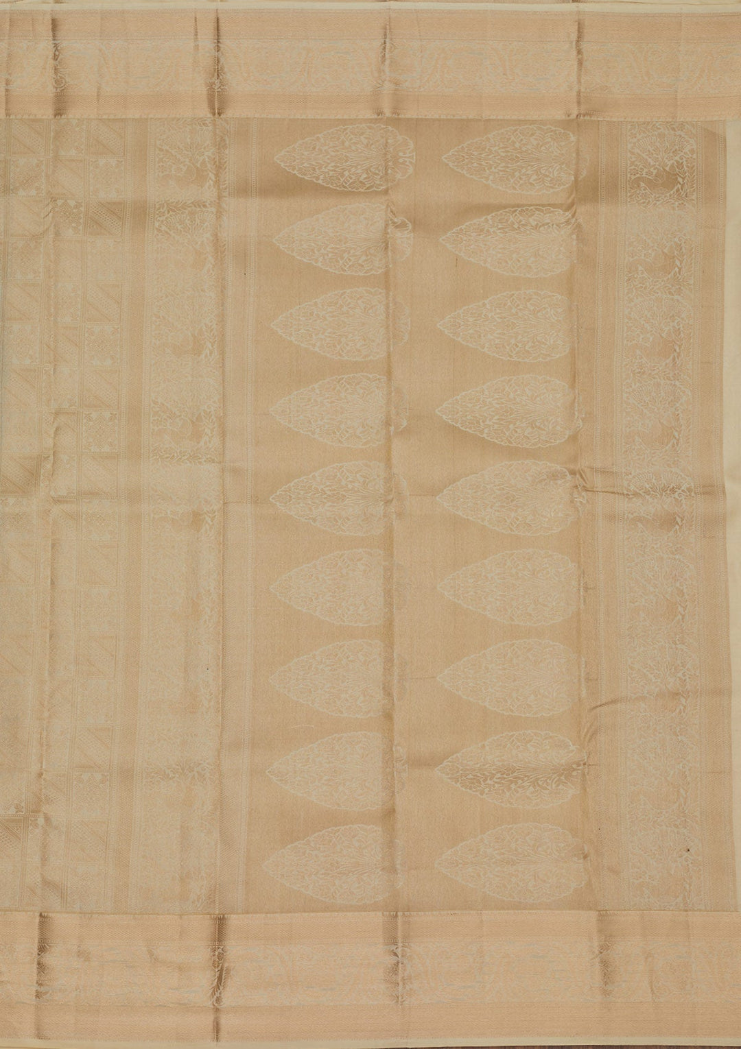 Beige Zariwork Pure Silk Saree-Koskii