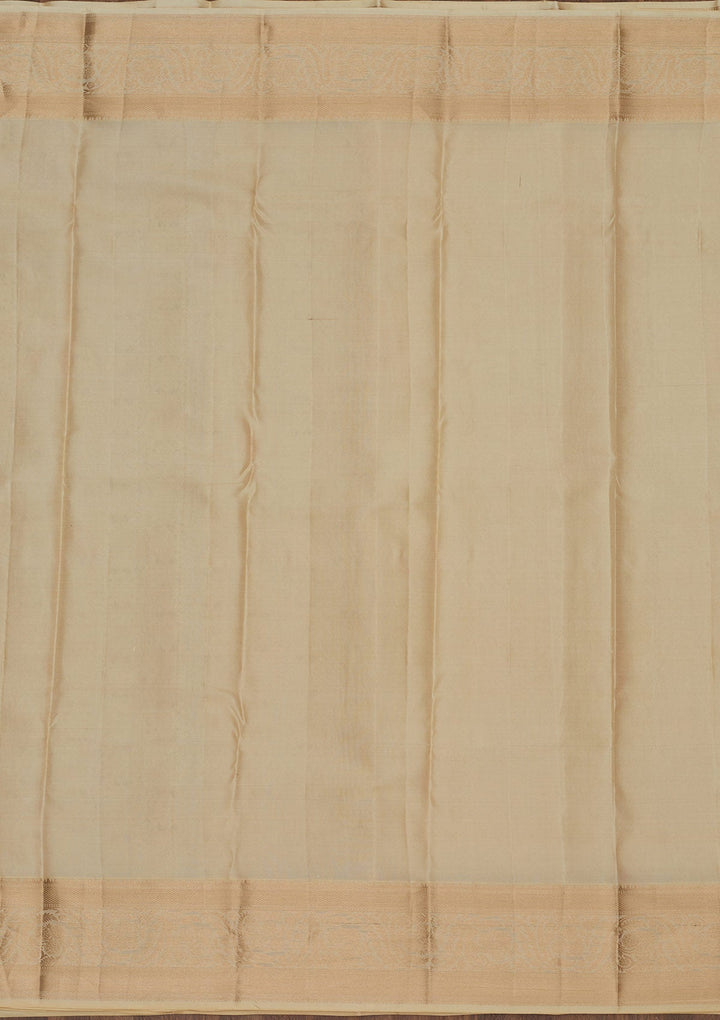 Beige Zariwork Pure Silk Saree-Koskii