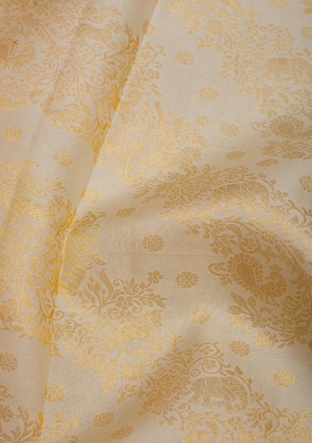 Beige Zariwork Pure Silk Saree-Koskii