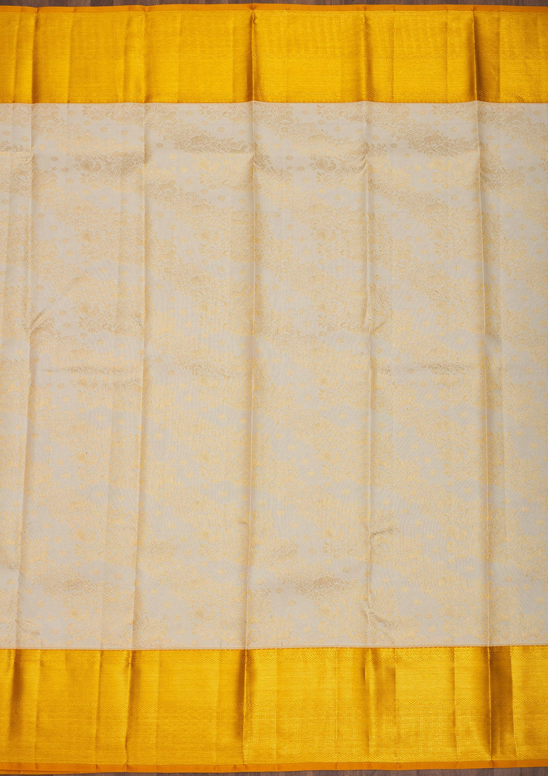 Beige Zariwork Pure Silk Saree-Koskii