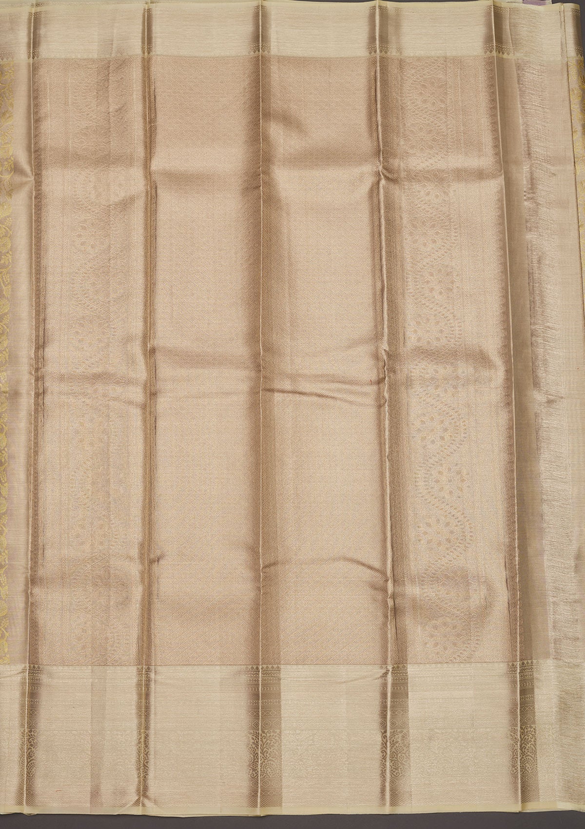 Beige Zariwork Pure Silk Saree-Koskii