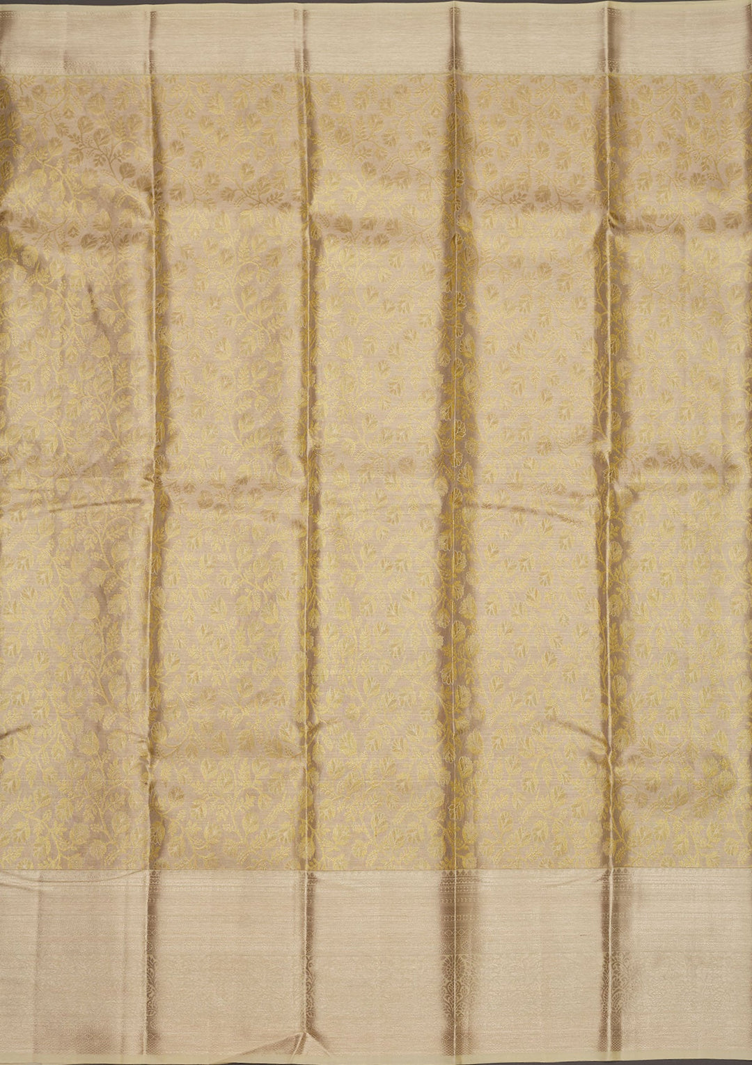 Beige Zariwork Pure Silk Saree-Koskii