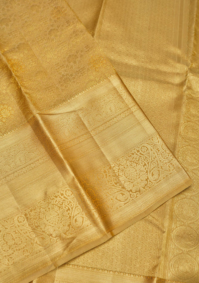 Beige Zariwork Pure Silk Saree-Koskii