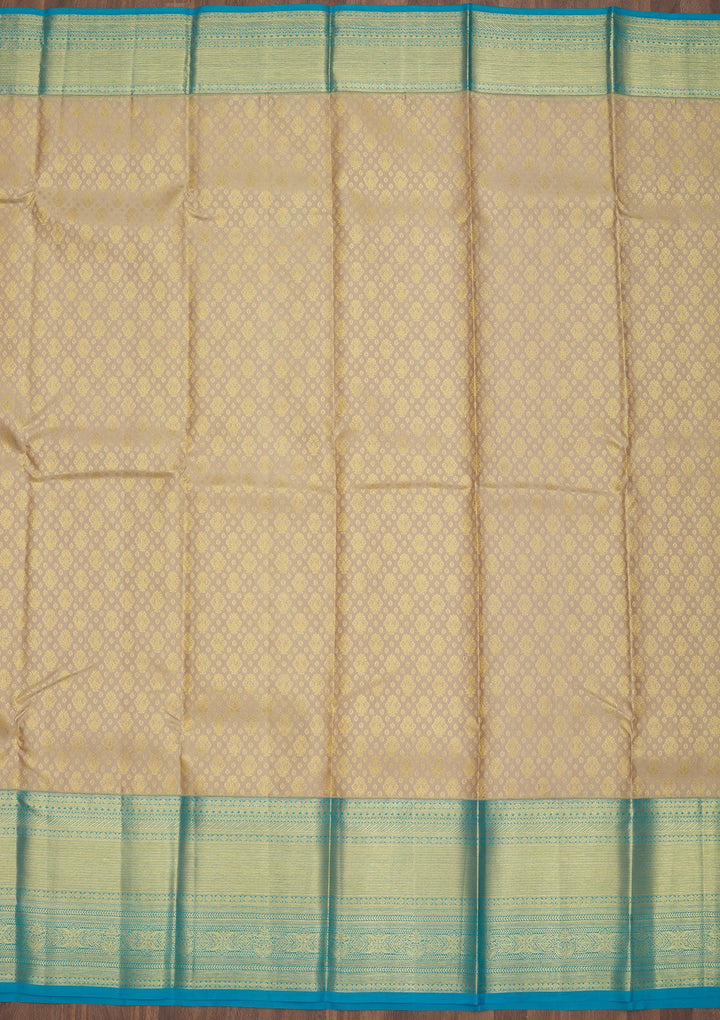 Beige Zariwork Pure Silk Saree-Koskii