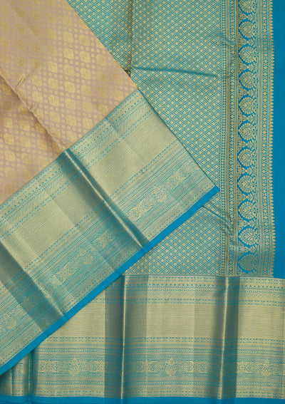 Beige Zariwork Pure Silk Saree-Koskii