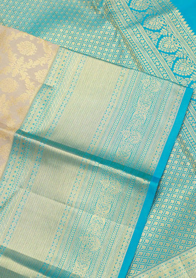 Beige Zariwork Pure Silk Saree-Koskii