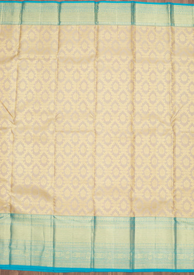 Beige Zariwork Pure Silk Saree-Koskii