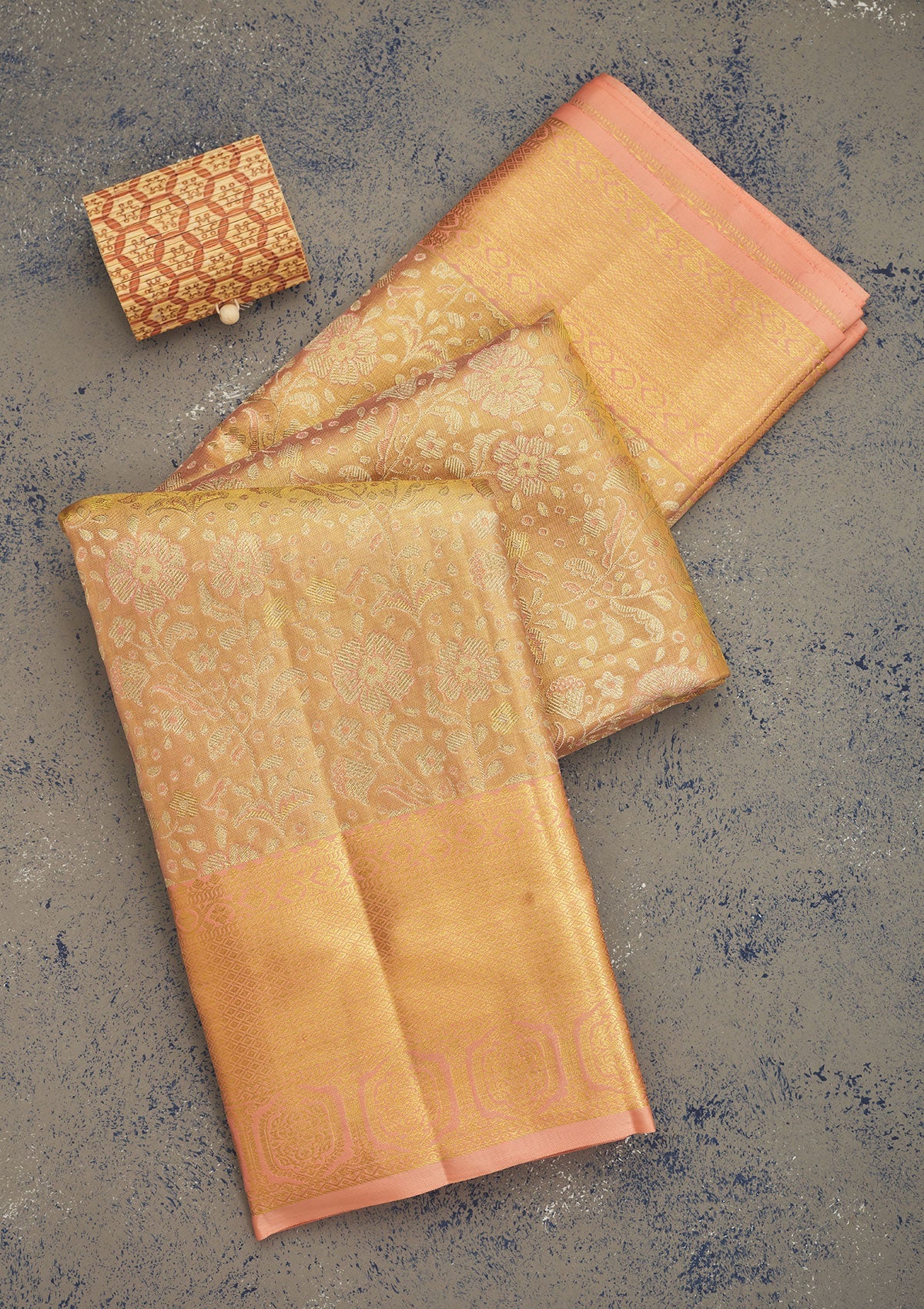 Beige Zariwork Pure Silk Saree-Koskii