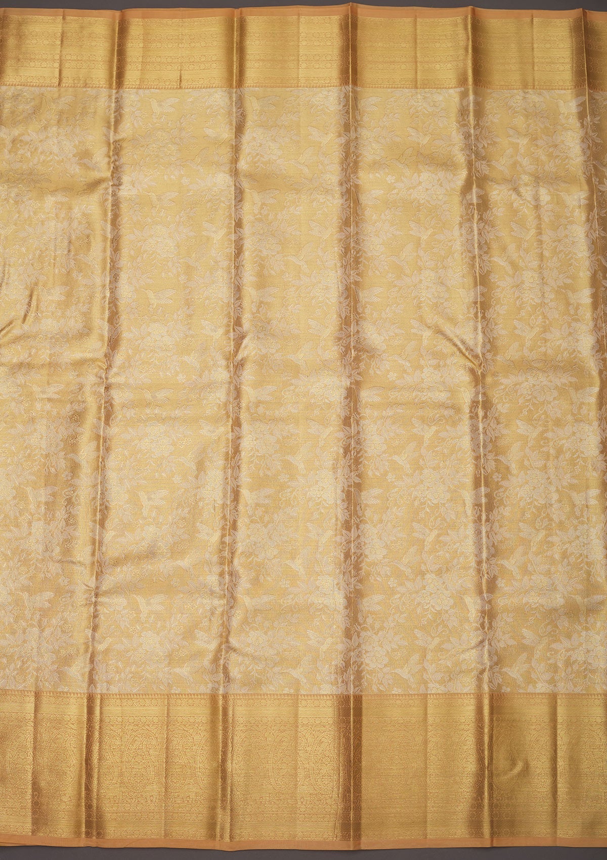 Beige Zariwork Pure Silk Saree-Koskii