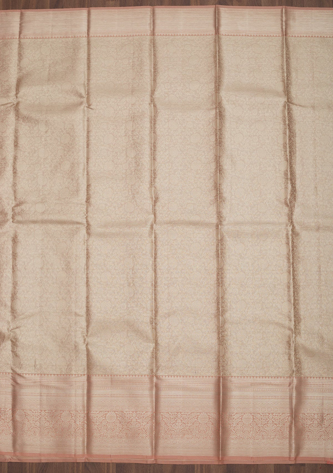 Beige Zariwork Pure Silk Saree-Koskii