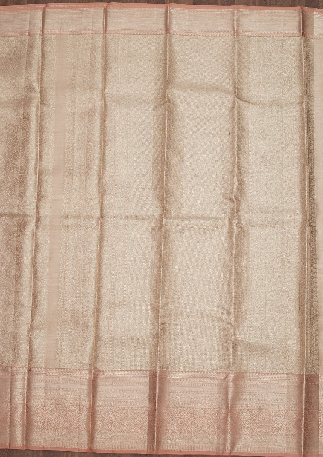 Beige Zariwork Pure Silk Saree-Koskii