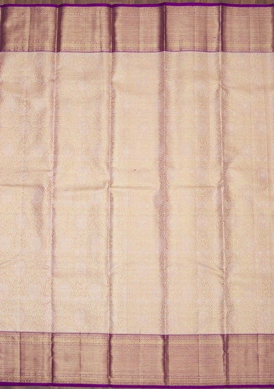 Beige Zariwork Pure Silk Saree-Koskii