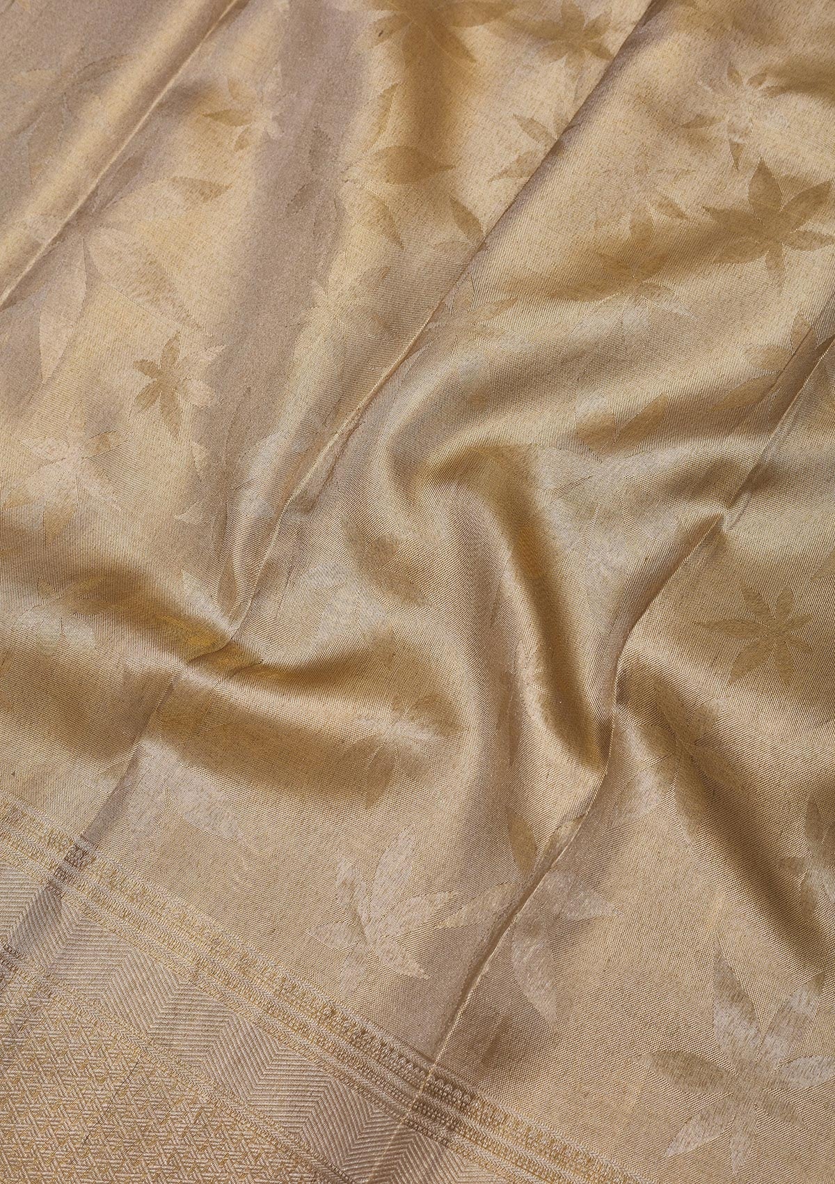 Beige Zariwork Pure Silk Saree-Koskii