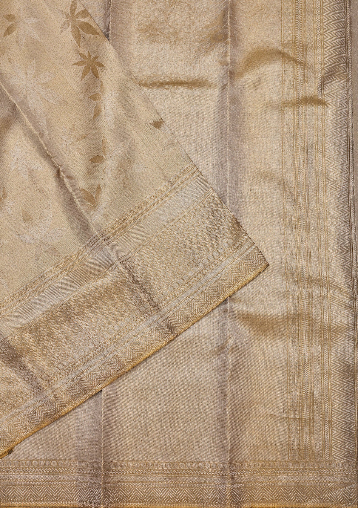 Beige Zariwork Pure Silk Saree-Koskii