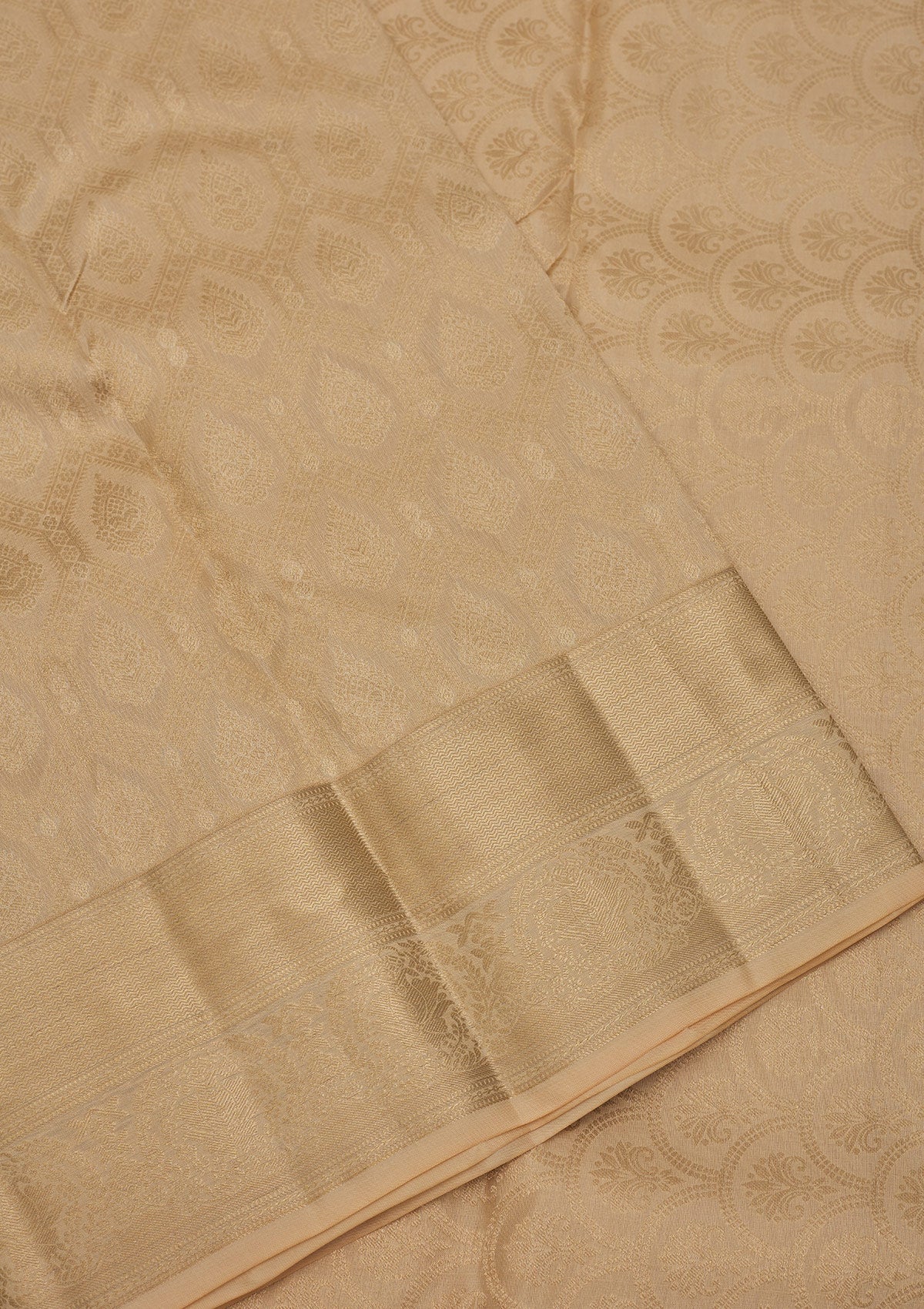 Beige Zariwork Pure Silk Saree