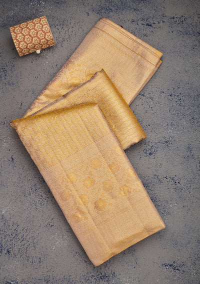 Beige Zariwork Pure Silk Saree-Koskii