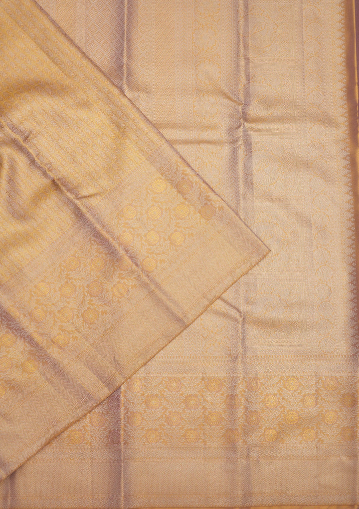 Beige Zariwork Pure Silk Saree