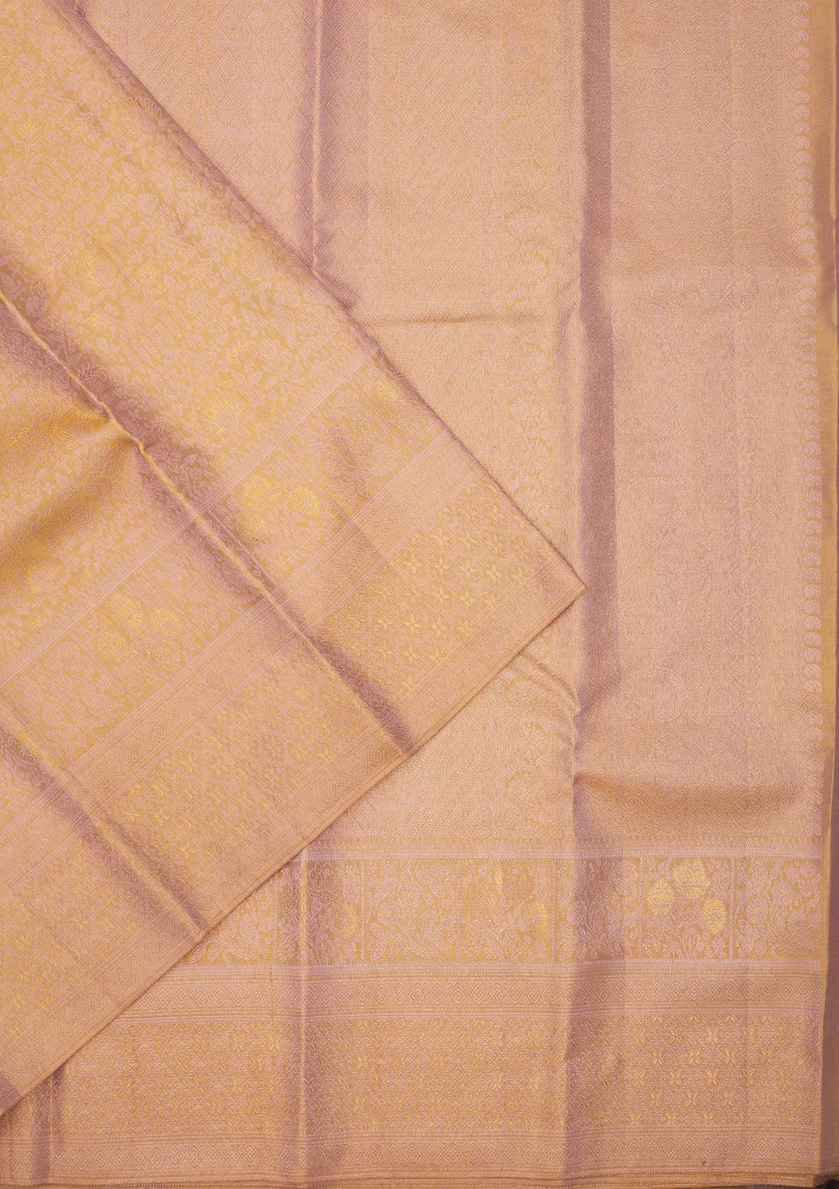 Beige Zariwork Pure Silk Saree-Koskii