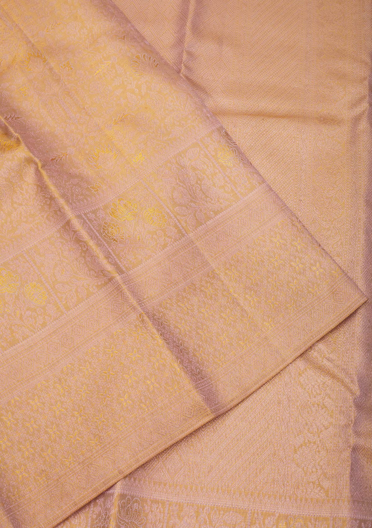 Beige Zariwork Pure Silk Saree-Koskii