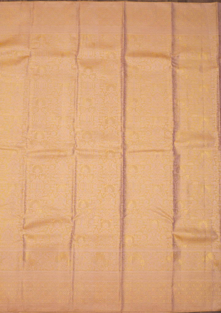 Beige Zariwork Pure Silk Saree-Koskii