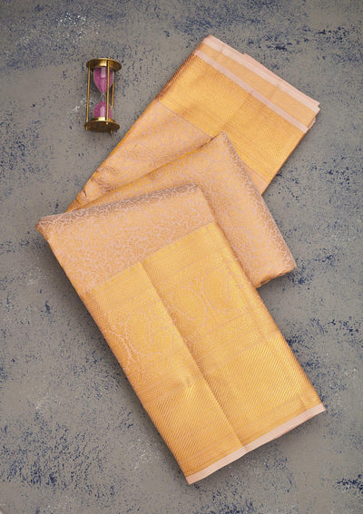 Beige Zariwork Pure Silk Saree-Koskii