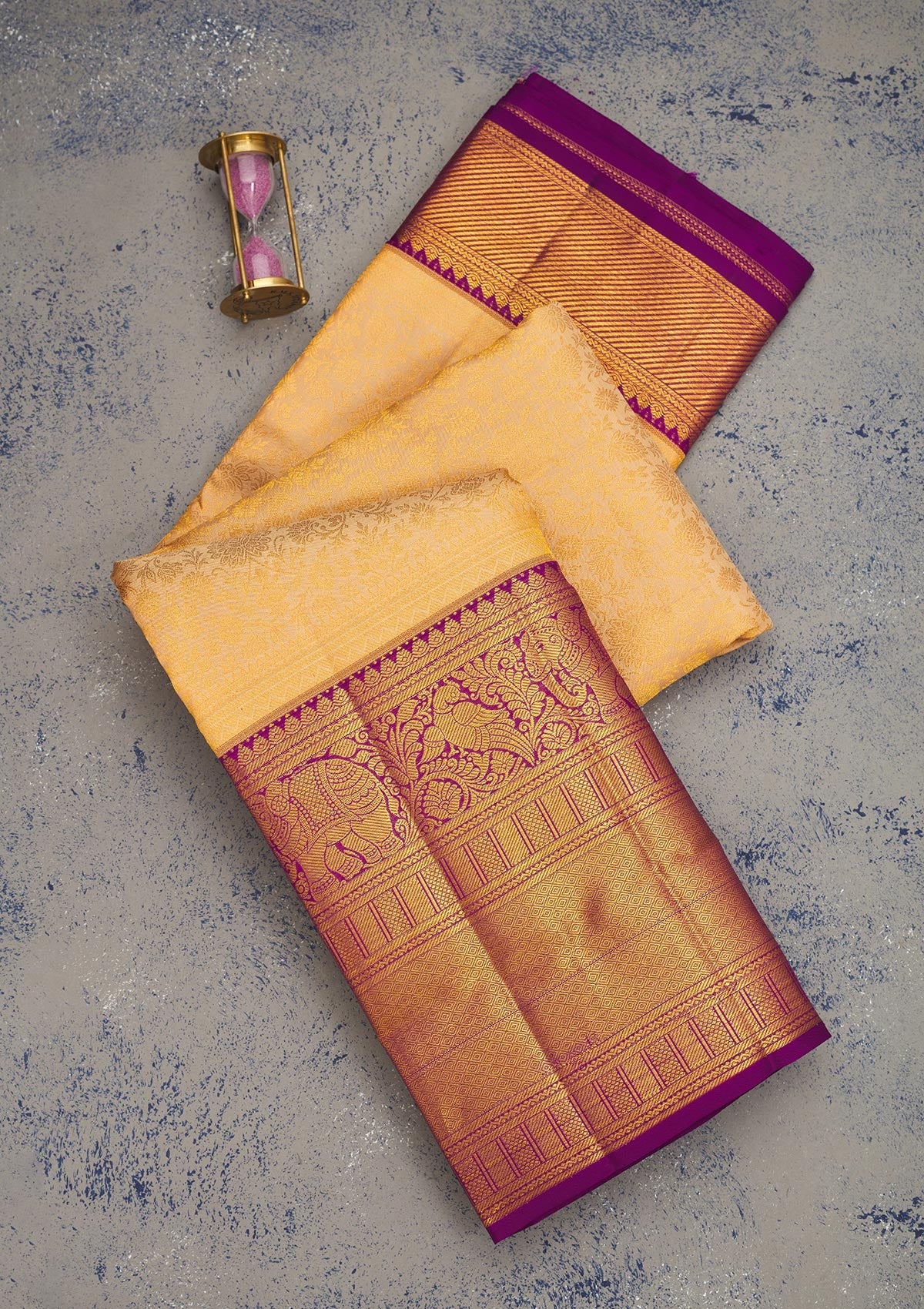 Beige Zariwork Pure Silk Saree-Koskii