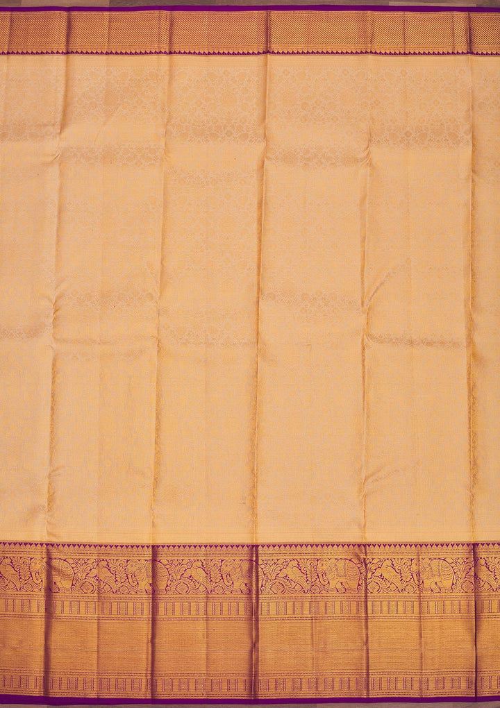 Beige Zariwork Pure Silk Saree