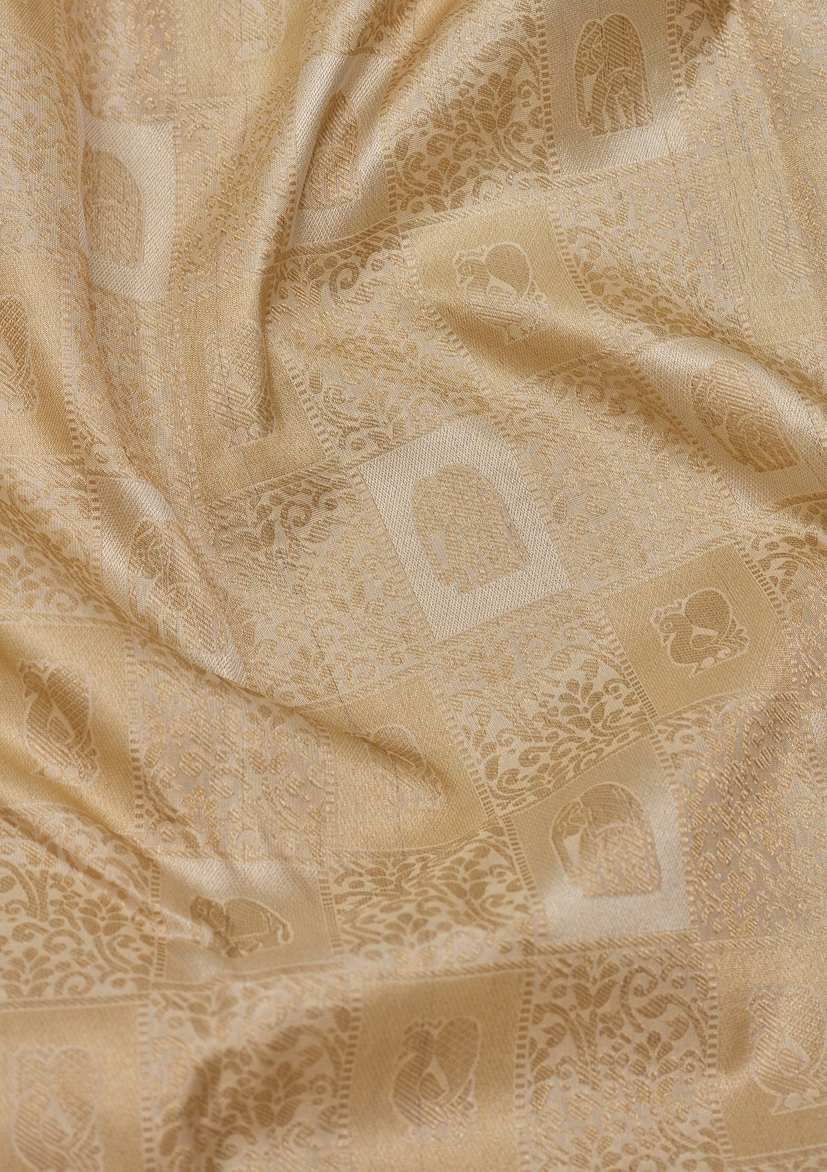 Beige Zariwork Pure Silk Saree