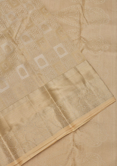 Beige Zariwork Pure Silk Saree