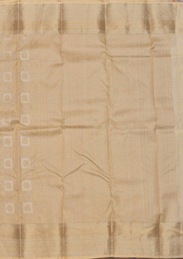 Beige Zariwork Pure Silk Saree