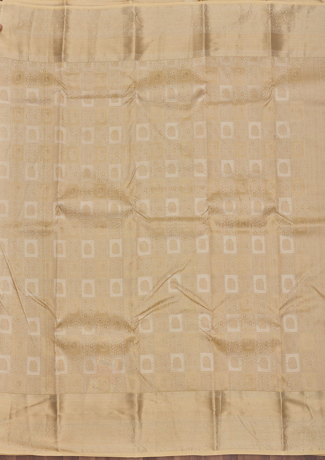 Beige Zariwork Pure Silk Saree