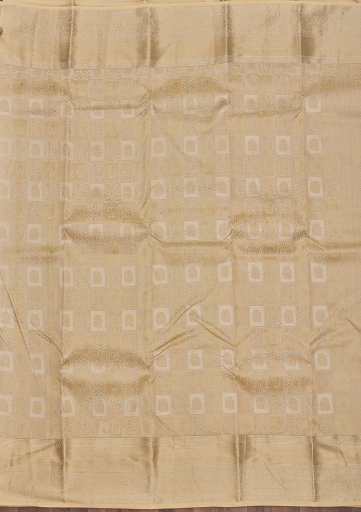 Beige Zariwork Pure Silk Saree