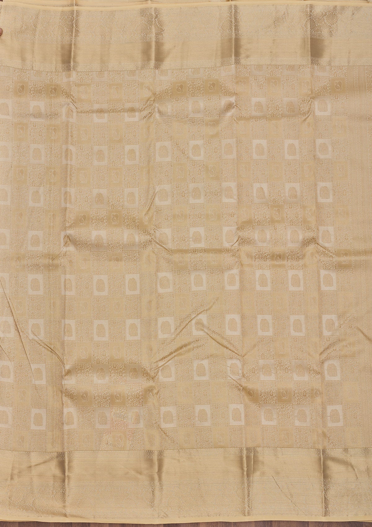 Beige Zariwork Pure Silk Saree