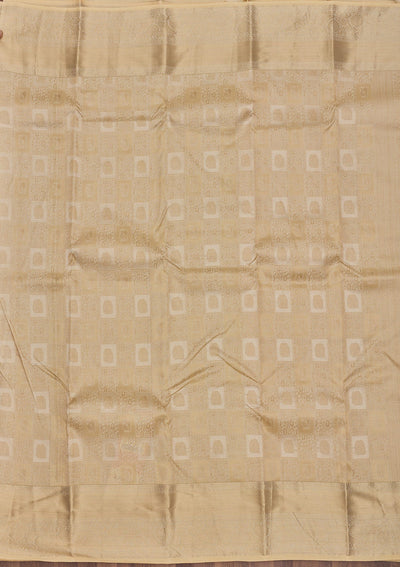 Beige Zariwork Pure Silk Saree