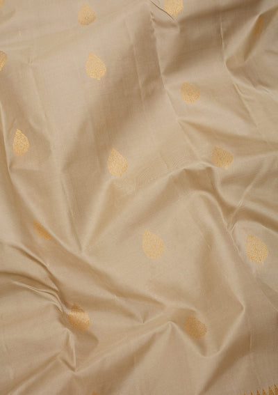 Beige Zariwork Pure Silk Saree