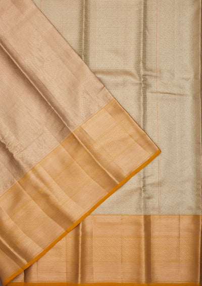 Beige Zariwork Pure Silk Saree