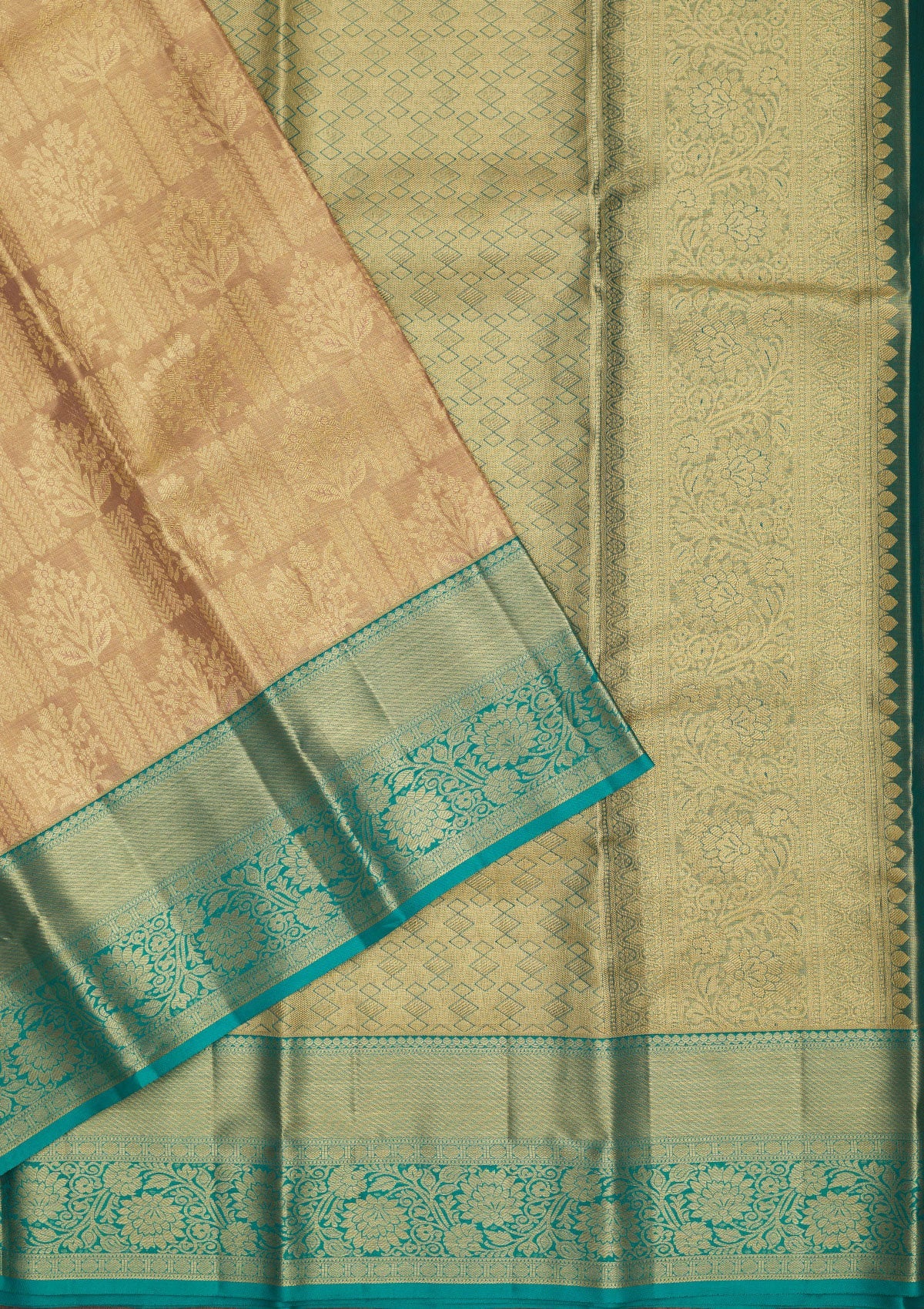 Beige Zariwork Pure Silk Saree