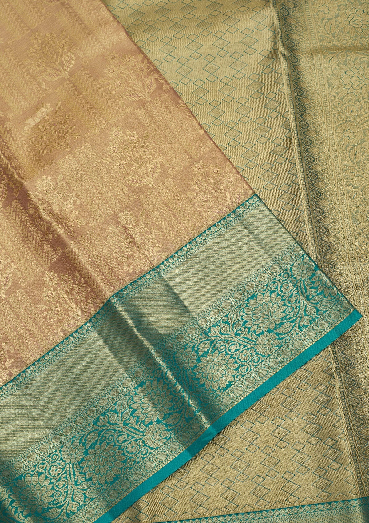 Beige Zariwork Pure Silk Saree